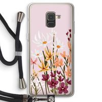 Painted wildflowers: Samsung Galaxy A8 (2018) Transparant Hoesje met koord