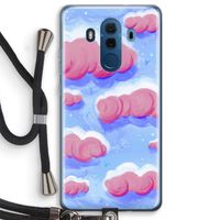 Roze wolken met vogels: Huawei Mate 10 Pro Transparant Hoesje met koord