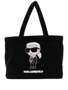 Karl Lagerfeld sac cabas à logo Ikonik brodé - Noir