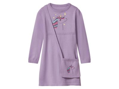 lupilu Gebreide kinder jurk met tasje (Lila, 110/116)