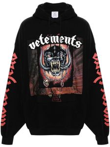 VETEMENTS hoodie à logo appliqué - Noir