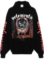 VETEMENTS hoodie à logo appliqué - Noir - thumbnail