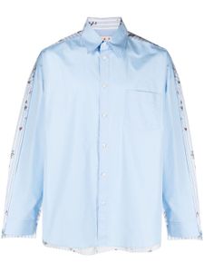 Marni chemise en coton à empiècements - Bleu