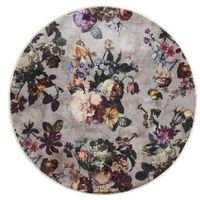 Essenza Vloerkleed Fleur Finest Grey-Ø 90cm rond - thumbnail