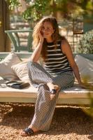 Grace stripe trousers - off white/black - 12898