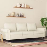 Driezitsbank 180 cm fluweel crmekleurig