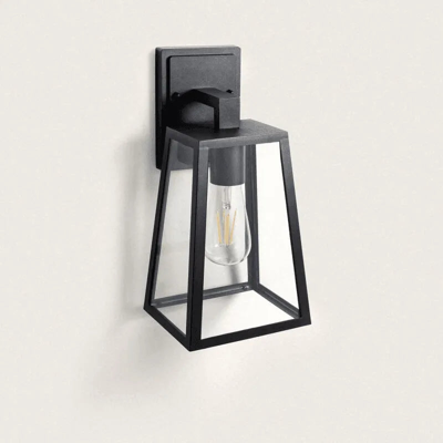 Buitenlamp zwart metaal glas E27 fitting &apos;Hagger down&apos; geschikt voor Hue IP44