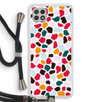 Colored Giraffe: Samsung Galaxy A22 4G Transparant Hoesje met koord