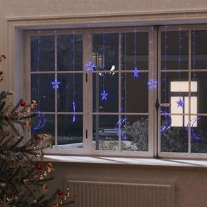 Lichtslinger ster en maan afstandsbediening 138 LED's blauw