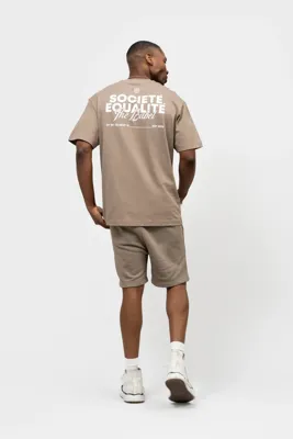 Equalité Societe 2.0 Oversized T-Shirt Heren Beige - Maat S - Kleur: Beige | Soccerfanshop