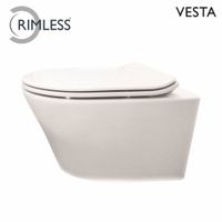 Hangtoilet Vesta Rimless Diepspoel Wit Aqua Splash - thumbnail