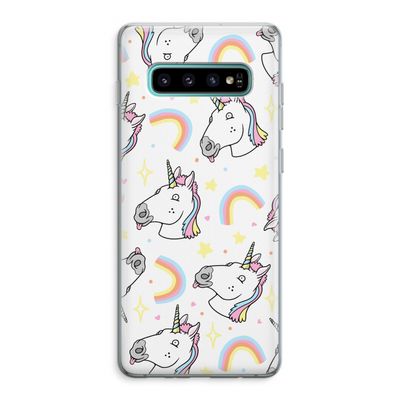 Rainbow Unicorn: Samsung Galaxy S10 Plus Transparant Hoesje