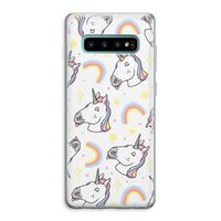 Rainbow Unicorn: Samsung Galaxy S10 Plus Transparant Hoesje