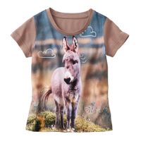 T-shirt met dierenmotief van bio-katoen, Ezel Maat: 110/116 - thumbnail
