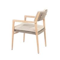 Julia stapelbare dining stoel brushed teak incl. 2 kussens 4SO - 4so