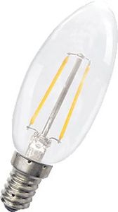 BAIL led-lamp, wit, voet E14, 2W, temp 2700K, uitv glas/afd hldr