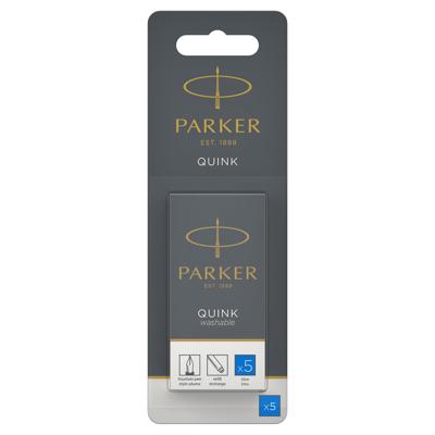 Inktpatroon parker quink uitwasbaar blauw 5 stuks