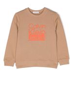 Calvin Klein Kids sweat à logo imprimé - Tons neutres