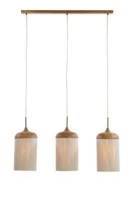 Light & Living Hanglamp 3-lichtsDania lichte hout print - 2980443