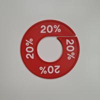 Maatring 9 cm rood/wit 20%