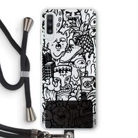 Vexx Black Mixtape: Samsung Galaxy A70 Transparant Hoesje met koord