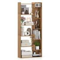 6-laags Boekenrek Houten rek Staand rek Decoratief Opbergrek 69 x 22 x 163 cm