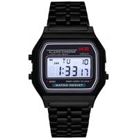 Mannen sport horloges militaire Quartz LED digitale waterdichte Quartz gouden vrouwen mannen horloge (zwart)