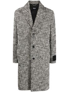 Versace manteau en tweed à simple boutonnage - Noir