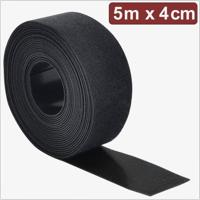 Quadrios 24CA309 Klittenband Om te bundelen Haak- en lusdeel (l x b) 5 m x 4 cm Zwart 5 m