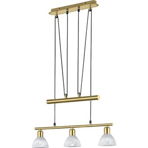 LED Hanglamp - Hangverlichting - Trion Levino - E14 Fitting - Warm Wit 3000K - 3-lichts - Rechthoek - Mat Goud - Aluminium