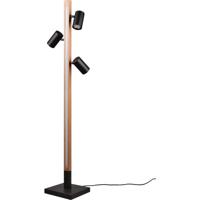 LED Vloerlamp - Trion Harley - GU10 Fitting - 3000K - Warm Wit - 4-lichts - IP20 - Schakelaar - Mat Zwart - Metaal