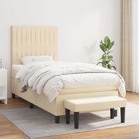 Boxspring met matras stof crèmekleurig 80x200 cm