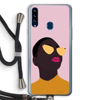 Yellow glasses: Samsung Galaxy A20s Transparant Hoesje met koord