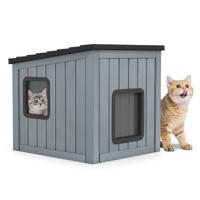 Weersbestendige Plastic Kattenren Binnen/Buiten Geïsoleerde Schuilplaats voor Wilde Dieren