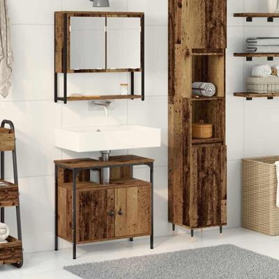 Badkamermeubelset 2 pcs Bruin 60 x 30 x 60 cm Bewerkt hout
