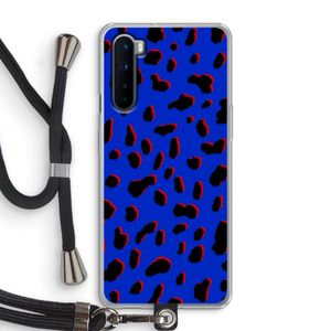 Blue Leopard: OnePlus Nord Transparant Hoesje met koord