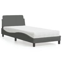 Bed met matras "Dover" stof donkergrijs 80x200 cm
