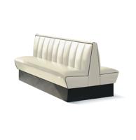 Classic Retro Diner Bank Bel Air HW180 DB Gebroken Wit Zwarte Biezen