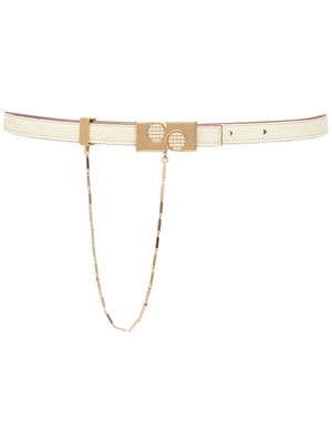 Ports 1961 ceinture en cuir à détail de chaîne - Jaune