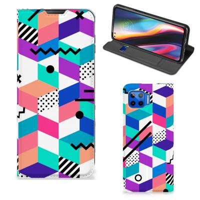Motorola Moto G 5G Plus Stand Case Blokken Kleurrijk