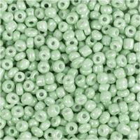 Creativ Company Rocailles, d 3 mm, afm 8/0, gatgrootte 0,6-1,0 mm, lichtgroen, 25 gr/ 1 doos