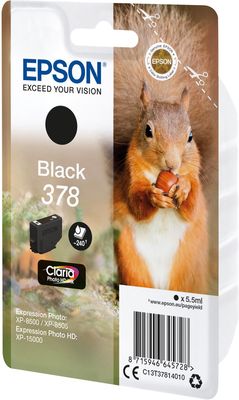 Epson inktcartridge 378, 240 pagina&apos;s, OEM C13T37814010, zwart