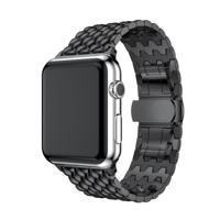 Dragon graan Solid roestvrijstalen polsband horlogeband voor Apple Watch serie 3 & 2 & 1 42mm (zwart)