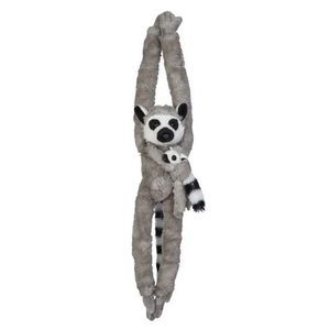 Pluche hangende grijze ringstaartmaki aap/apen knuffel 84 cm