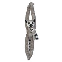 Pluche hangende grijze ringstaartmaki aap/apen knuffel 84 cm   -