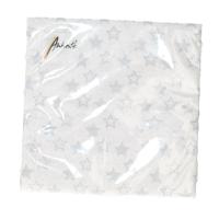 20x stuks diner/lunch servetten 33 x 33 cm met zilveren sterren