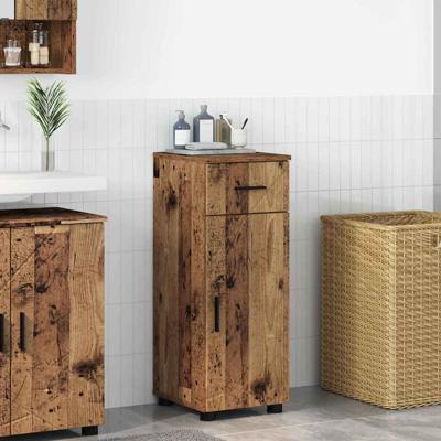 Badkamerkast Oud Hout 30 x 35 x 80 cm Bewerkt hout & Metaal