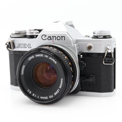 Canon AE-1 zilver + FD 50mm f/1.8 S.C. occasion