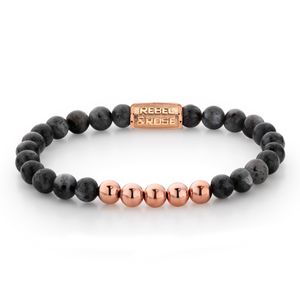 Rebel and Rose RR-60003-R Rekarmband Beads Grey Seduction grijs-rosekleurig 6 mm L 19 cm