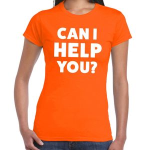 Can i help you beurs/evenementen t-shirt oranje dames